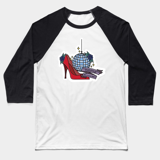 Mirrorball Baseball T-Shirt by astroashleeart